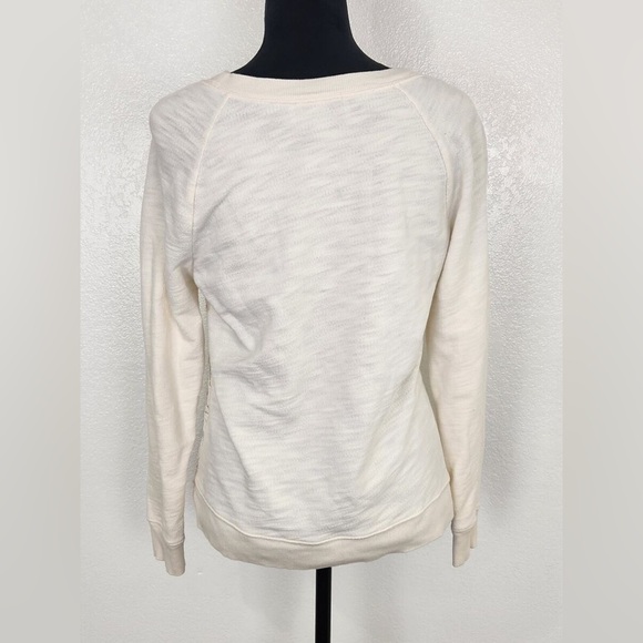 LOFT Cream Lace Front Sweater - Picture 2 of 8